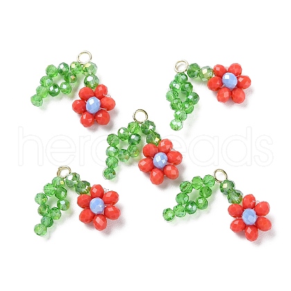 Glass Beaded Pendants GLAA-C028-07C-1
