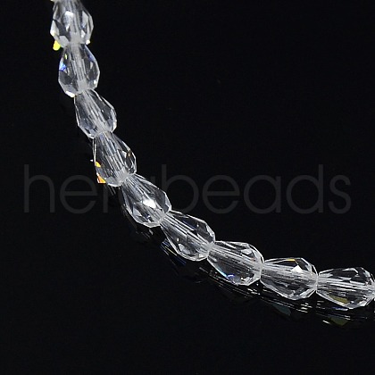 Teardrop Crystal Glass Beads Strands GLAA-F022-C01-1