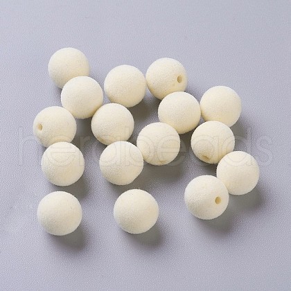 Flocky Acrylic Beads OACR-I001-10mm-L17-1