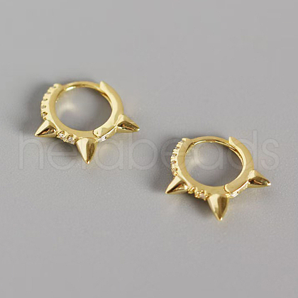 S925 Sterling Silver Punk Rivet Hoop Earrings OS2766-1-1