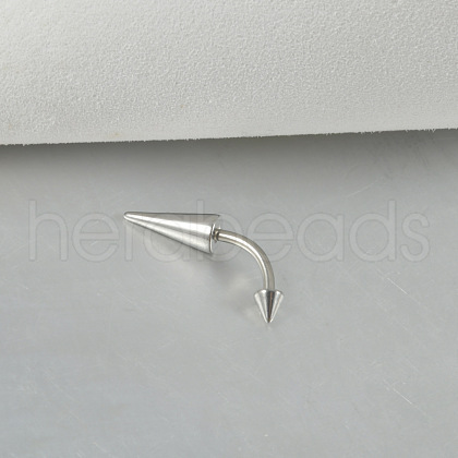 Cone 304 Stainless Steel Eyebrow Curved Barbell Rings with Spikes End WG9938B-01-1