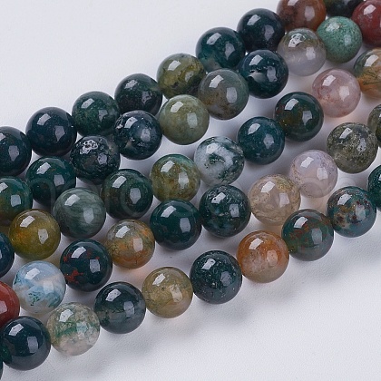 Natural Indian Agate Beads Strands G-G515-10mm-05-1