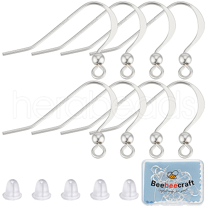 Beebeecraft 10 Pairs 925 Sterling Silver Earring Hooks STER-BBC0006-86-1