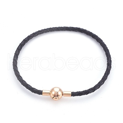 Braided Braided Leather Cord Bracelet Making MAK-E665-03A-1