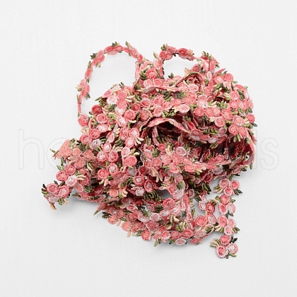 Flower Polyester Trim Ribbon OCOR-WH0057-18A-1