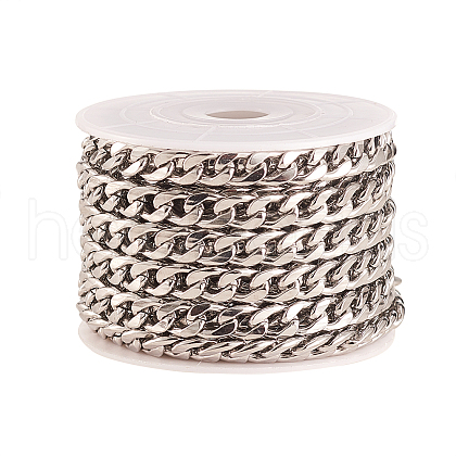 304 Stainless Steel Cuban Link Chains CHS-CJ0001-27B-1
