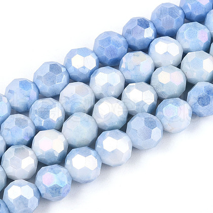 Electroplate Glass Beads Strands EGLA-T021-8mm-15-09-1