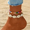 Glass Seed Beaded Stretch Anklets WGF5463-06-1