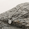 S925 Sterling Silver Micro Pave Clear Cubic Zirconia Round Pendant Necklaces & Bracelets & Ear Threads Sets for Women SA9536-4-4