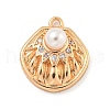 Beach Theme Brass Micro Pave Clear Cubic Zirconia Pendants KK-Z072-04KCG-01-1