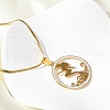 304 Stainless Steel Crystal Rhinestone Ring with Mermaid Pendant Necklaces for Women NJEW-P327-02G-2