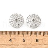 Flower Brass Clear Cubic Zirconia Bead Caps KK-V008-03P-3