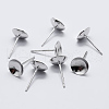 Rhodium Plated 925 Sterling Silver Ear Stud Findings STER-K167-043B-P-2