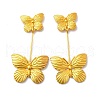 Butterfly Brass Dangle Stud Earrings EJEW-H156-02G-2