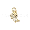 Brass Micro Pave Cubic Zirconia Charms ZIRC-I356-15G-03-1