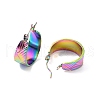 Ion Plating(IP) 304 Stainless Steel Thick Hoop Earrings for Women EJEW-P198-04MC-2
