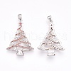 Eco-Friendly Brass Micro Pave Cubic Zirconia Pendants KK-F753-11P-RS-2