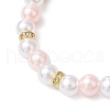 Alloy Pendants with ABS Plastic Imitation Pearl Beads and K9 Glass and Brass Grade A Rhinestone Spacer Beads and Flat Elastic Crystal String Bracelets BJEW-JB11778-03-3