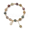 Natural Indian Agate Round Beaded Bracelets BJEW-JB11933-01-2