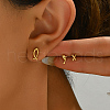 3 Pairs Stylish Stainless Steel Fish & X-Shaped & Dolphin Stud Earrings EN4895-2