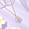 Glass & Glass Seed Beads Flower Pendant Necklaces & Hoop Earrings Sets SJEW-MZ00011-5