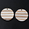 Stripe Resin & Wood Pendants RESI-N025-017A-B01-3