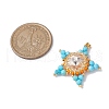 Glass & Seed Bead Woven Pendants PALLOY-MZ00259-3