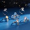 Unicraftale DIY Flat Round Blank Dome Cuff Ring Making Kit STAS-UN0039-46-6