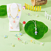 12Pcs Golden Tone Brass Wire Wrapped Mushroom Glass Pendants PALLOY-TAC0161-7
