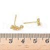 Flower Brass Micro Pave Clear Cubic Zirconin Stud Earrings EJEW-D318-05G-5