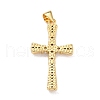 Brass Micro Pave Clear Cubic Zirconia Pendants ZIRC-A021-12G-2