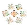 Baking Painted Transparent Glass Bead Caps DGLA-N014-04D-1