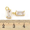 Brass Micro Pave Clear Cubic Zirconia Charms KK-G490-21G-3