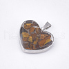 Natural Tiger Eye Pendants STAS-T043-01P-2