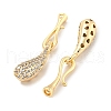 Brass Micro Pave Clear Cubic Zirconia S-Hook Clasps KK-L211-008G-2