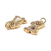 Brass Cubic Zirconia with Shell Pendants KK-K342-04G-3