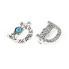 Synthetic Turquoise & Alloy Pendants PALLOY-H146-01AS-D-2