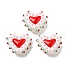Handmade Lampwork Bumpy Beads Heart LAMP-V001-07D-1