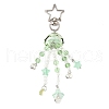 Flower Glass & Plastic Pearl & Alloy Pendant Decorations HJEW-JM03433-4