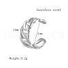 Non-Tarnish Stainless Steel Curb Chain Style Cuff Rings OO8313-2-2