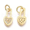 Brass Micro Pave Cubic Zirconia Pendants KK-P187-07G-2