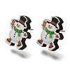 Christmas Printed Wood Stud Earrings for Women EJEW-U025-01C-2
