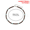 Round Synthetic Turquoise & Wood Heishi Beaded Necklaces for Men FS-WG6A9BE-01-6