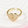 Brass Micro Pave Cubic Zirconia Cuff Rings for Women RJEW-F182-05G-2