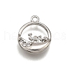 Brass Micro Pave Clear Cubic Zirconia Pendants KK-G530-01B-P-1