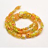 Handmade Millefiori Glass Square Bead Strands LK-P020-M-3