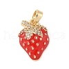 Brass Micro Pave Cubic Zirconia Enamel Pendants KK-M326-05B-G-1