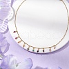 Natural Amethyst & Sunstone & Ruby & African Turquoise(Jasper) Faceted Round Bib Necklaces NJEW-JN05082-2