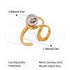 European Style Hollow Design Stainless Steel Beaded Adjustable Open Cuff Rings ZU9443-1-1