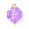 7Pcs 7 Colors Transparent Spray Painted Glass Charms PALLOY-JF03518-01-2